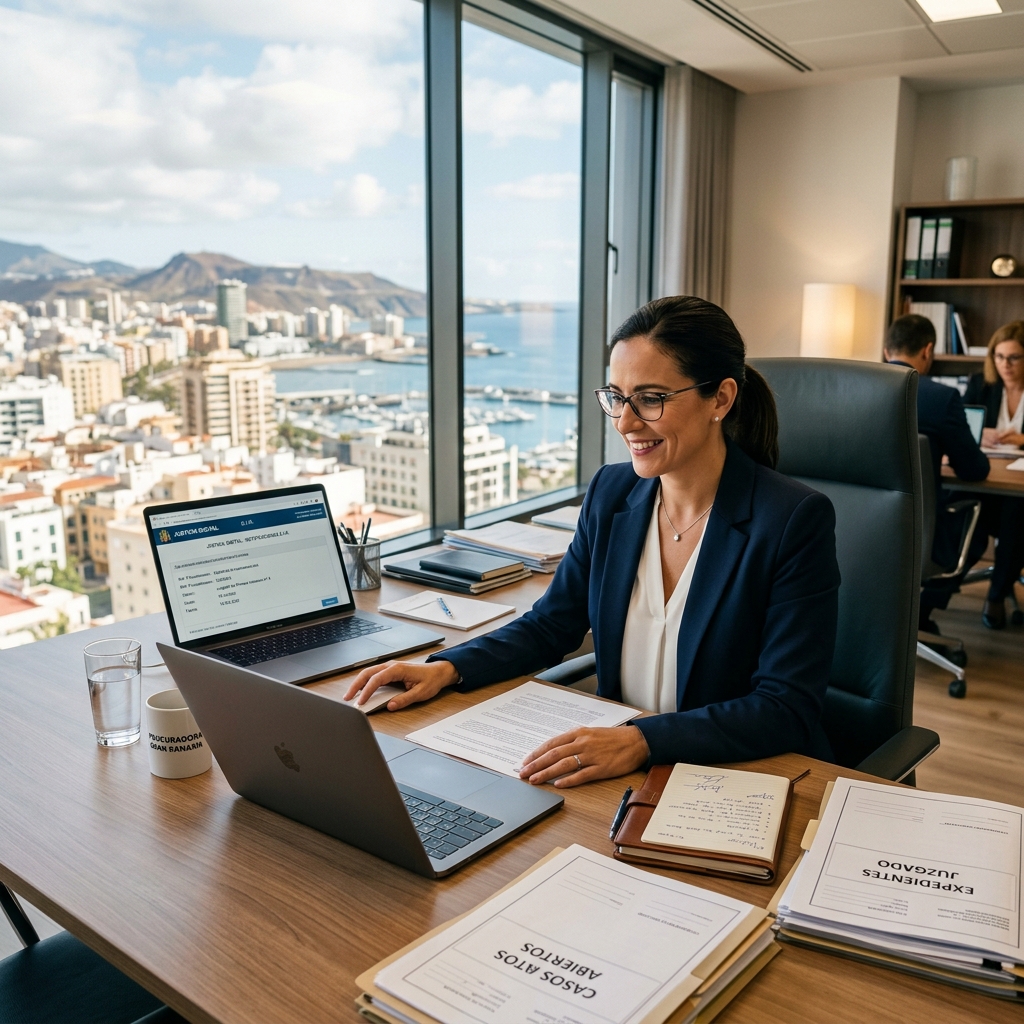 Equipo de IB Procuradores Canarias coordinando la representación procesal en Las Palmas de Gran Canaria.